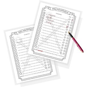 Initiative Sheets | 75 Pack | 8.5 x 11" A1 Forms | Initiative Tracker | Simple Initiative Sheet | DND Sheets | Tabletop Game Supplies