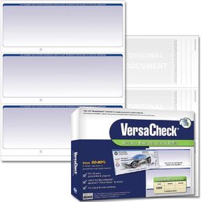 VersaCheck Secure Checks - 750 شيكًا تجاريًا فارغًا - متدرجًا باللون الأزرق - 250 ورقة نموذج #3000 - 3 لكل ورقة