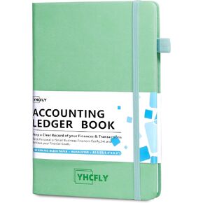 سجل المحاسبة دفتر الأستاذ المحاسبة للأعمال الصغيرة والاستخدام الشخصي - دفتر تعقب الحساب غلاف فني لتتبع الأموال والنفقات والودائع والتوازن - 5.8X 8.3 "، أخضر in Kuwait