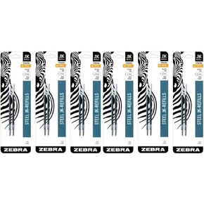 Zebra G-301 Stainless Steel Pen JK-Refill, Medium Point, 0.7mm, Black Ink, 2-Count (6 Pack)