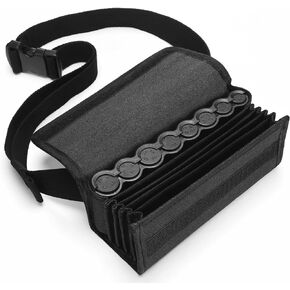 Cunno 1 Set Euro Coin Holders Fanny Pack with Banknote Coin Dispenser UK Waiter's Purse Coin Sorter Coin Organizer Coin Storage Bag with Belt for Waitress, Server, Collector, Cashier, Change, Black