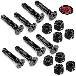 Fireball Dragon Skateboard Hardware Kit Black - Mounting Screws & Nuts Set for Longboard Skateboard & Cruiser - Ultra Strong Stainless Steel Truck Mounting Hardware Bolts Designed for Life