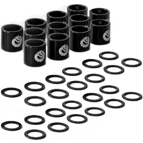 Fireball Dragon Precision Aluminum Spacers and Washers Set for Skateboards and Longboards - 3 Pack (24 Rings, 12 Spacers)