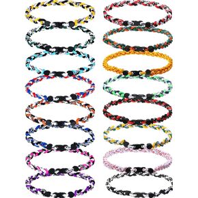 MTLEE Baseball Necklaces Bulk for Boys,3 Braided Rope Tornado Baseball Necklace, Assorted Colors Braided Baseball Rope Necklace for Teenager Baseball Sports Team