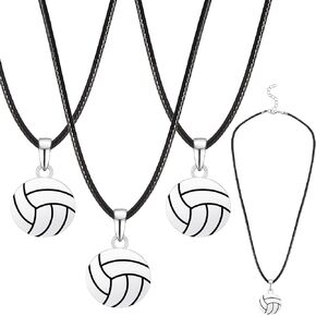 12 Pcs Volleyball Charm Necklaces, Adjustable Jewelry Volleyball Necklace, Sport Charm Necklaces Jewelry Gift for Girl Boy Teens Female Team Players