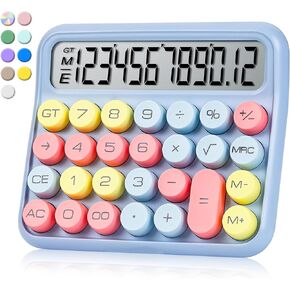 VEWINGL Mechanical Switch Calculator,Calculator Cute 12 Digit Large LCD Display and Buttons,Calculator with Large LCD Display Great for Everyday Life and Basic Office Work.with Battery