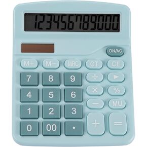 Crystal Calculator Slim Elegant Design Office Home Electronics Dual Power Desktop Calculator, Solar 10 Bit Tilt LCD Display Tilt Design White (Crystal Calculator)