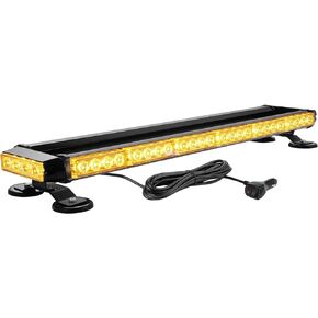 Rooftop Safety Flashing 56 LED Amber White Emergency Light Bar for Construction Vehicles Tow Trucks Snow Plows, Strong Magnetic Strobe Beacon Lights