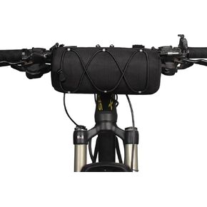 KOSIBATE Bike Handlebar Bag,Bicycle Handlebar bag,Bike Frame Bag with Shoulder Strap,Bicycle Front Bag Fram Storage Roll Bag Mountain Road Bikes Bicycle Accessories, Bike Pouch for Bicycle (Black)