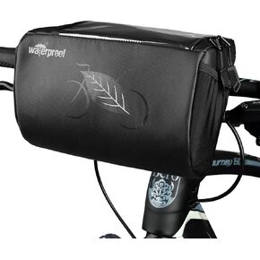WOTOW Bike Waterproof Handlebar Bag, Bicycle Front Basket Pack with Touch Screen Phone Holder, Reflective Storage Pouch 3L for Men Women Kids Outdoor Road MTB Cycling