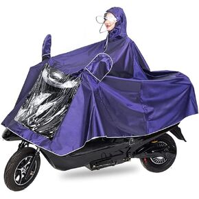 HAOZAIKEJI Universal Motorcycle Raincoat Waterproof Hoodie Rain Cape Reusable Bike E-Bike Rain Coat Mobility Scooter Outdoor Rain Poncho with Detachable Hat Brim Reflective Strip for Men Women in Kuwait