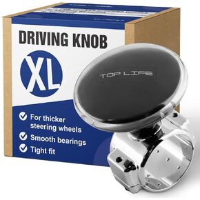 Steering Wheel Knob for Truck - XL Driving Knob For Thick Steering Wheels - Spinner For Heavy Duty, Vans, Pickup Trucks, Semi, Sport and Tuning Steering Wheels - Facilitates Maneuvers