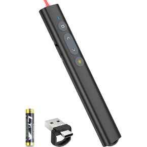 Presentation Clicker PowerPoint Wireless Presenter Remote: Laser Pointer Computer Clickers, Hyperlink Finger Ring Project Power Point PPT Clicker for Mac Laptop Office, Slideshow Google Slide Advancer