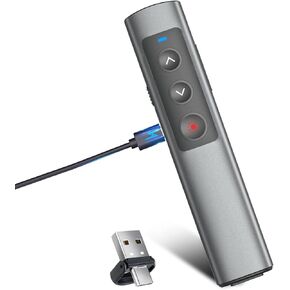 جهاز عرض لاسلكي عن بعد للعرض التقديمي: جهاز نقر بحلقة الإصبع قابل لإعادة الشحن عبر USB لعروض PowerPoint التقديمية، جهاز النقر باور بوينت مع مؤشر ليزر، متوافق مع أنظمة تشغيل متعددة in Kuwait