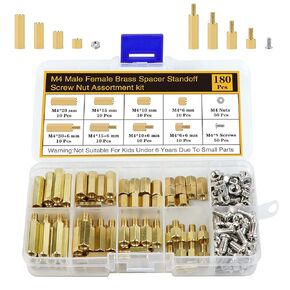 480Pcs M2 M2.5 M3 Motherboard Standoffs&Screws&Nuts Kit, Hex Male-Female Brass Spacer Standoffs, Laptop Screws for DIY Computer Build, Electronic Projects, Raspberry Pi, Circuit Board etc.