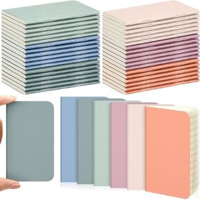 Outus 36 Pcs Pocket Notebook Mini Journal 2.5" x 4" Kraft Paper Mini Notepad Bulk Softcover Pocket Notepad Memo Diary Subject Notebooks for Student Traveler School(Brown)