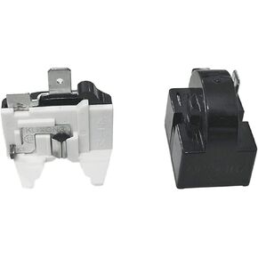 TWAITU1 Pcs QP-02-4.7 PTC Refrigerator Start Relay 1 Pin Coolers Compressor Starter with 1pcs Refrigerator Overload Protector 1/2HP