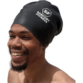 قبعة سباحة كبيرة جدًا من سارجوبي فيتنس للضفائر والمجدل، تستخدم للجنسين مقاس XL وقبعة سباحة دريدلوك تستخدم أيضًا مع قبعة السباحة الأفريقية والمجدل، وقبعة السباحة للضفائر in Kuwait