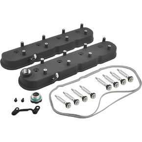 GM LS Cast Aluminum Valve Covers with Coil Mounts, Valve Cover kit Compatible with LS1 LS2 LS3 5.3 6.0, Black in Kuwait