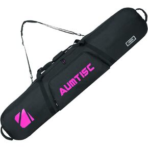 AUMTISC Snowboard Bag Travel Unpadded, Ski Bags with Storage Compartments for Snowboard, Goggles, Gloves, Outdoor Camping, Available Length in 61" and 65"