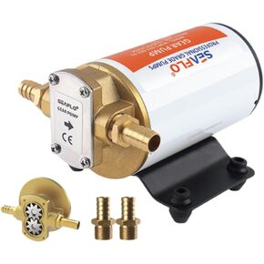 SEAFLO 12v Self Priming Impeller Gear Pump 3.2 GPM/12.0 LPM for Diesel Lubricants Machinery Fuel Scavenge Oil Transfer