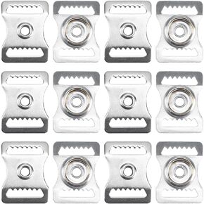10 Pcs Sports Helmets Buckle Webbing Adjustment Buckles Stainless Steel Snap Chin Strap Adapter Football Helmet Repair Kit for Youth Softball Baseball Hockey Football