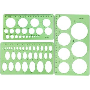 Circle Templates Ellipse Drawings Templates Drafting Stencils Measuring Tools Template Artist Design Drawing Aid Tool Circle Templates Measuring Ellipse Ruler Drafting Stencils, 3 Pack