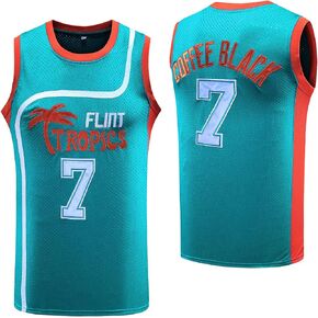 Flint Tropics Jackie Moon #33 Coffee Black #7 Semi Pro 90s Hip Hop Clothes for Party Men Basketball Jersey Green White