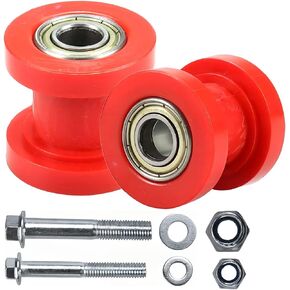KOSIDA Upgrade 8mm & 8mm Chain Roller Tensioner Chain Roller Pulley Tensioner Wheel Guide Per for Motorcycle Mini Bike XR125 SSRC RF50 ATV 125cc 140cc 160cc Pit Dirt Bike (8mm + 8mm (Black))