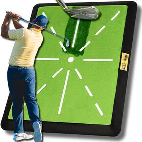 NINE + NINE Premium Golf Swing Detection Mat - Golf Training Mat - Golf Accessories for Men & Women - Divot Training Board & Training Aid for Indoor & Outdoor Practice - Durable Replaceable Sheets