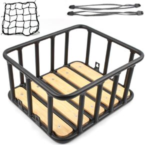 سلة الدراجة الخلفية - سلة حامل الدراجة لجميع احتياجات الشحن. طراد الشاطئ الأنيق / سلة الدراجة الجبلية / الكهربائية لرف الدراجة الخلفي. تتضمن 2 × أشرطة بنجي مرنة وشبكة شحن. in Kuwait