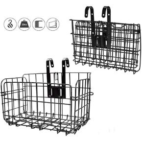 HOMEE Folding Rear Bike Basket Wire Mesh Fold-Up Detchable Front Bag Rear Hanging Bike Basket Bicycle Bag Cargo Rack for Mountain Bike Accessories Bike Frame Basket 1 Pack