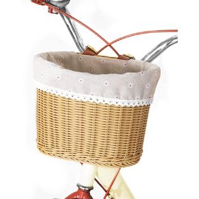 ANZOME سلة الدراجة سلة تخزين المقود الأمامي للبالغين سلة منسوجة يدويًا مقاومة للماء، متعددة الألوان in Kuwait