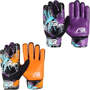 Arsh 2 Pack Soccer Goalie Gloves, Football Goalkeeper Gloves for Kids Boys Children Youth with 4mm Latex Heavy Grip Palm Double Wrist,Finger Spine Protection in Kuwait