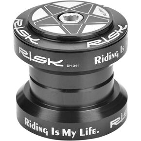 Bike Headset Set, 34mm MTB Mountain Bike Road Bicycle Bike Bearing Headset Aluminum Alloy Bike Front Fork Stem Headset for 28.6mm Straight Steerer Fork Bearing(Black)