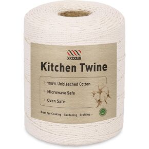 XKDOUS 476ft Butchers Cooking Twine, 100% Cotton Kitchen Twine String, 2mm Cotton Twine for Roasting, Trussing Poultry, Baking & Crafting