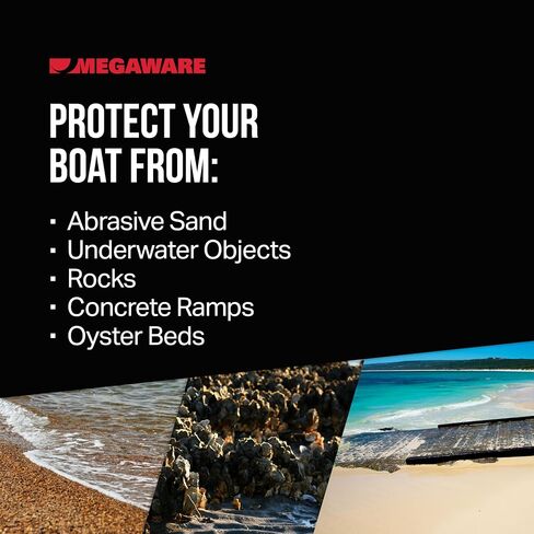 Megaware - واقي عارضة ذاتي اللصق للألياف الزجاجية وقوارب الألومنيوم المحددة - يحمي من الصخور وأسرّة المحار - 9 أحجام عدة - عرض 5 بوصات (12 لونًا متنوعًا) in Saudi Arabia