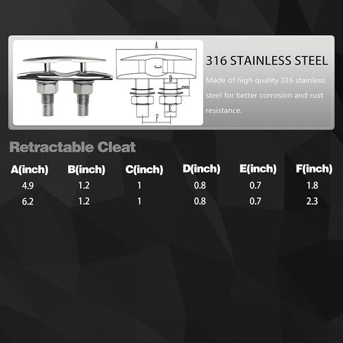 المنبثقة قارب المربط الفولاذ المقاوم للصدأ 316 المرابط قابل للسحب البحرية الصف حبل المربط المخفية دافق جبل كامل حتى قفص الاتهام المربط لليخوت وقوارب الكاياك in Kuwait