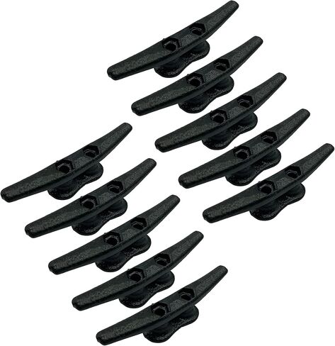 ZUJARA 4 بوصة مرابط القارب الأسود، 10 عبوات من الحديد الزهر المطلي بالكهرباء باللون الأسود للتطبيقات البحرية أو الزخرفية in Kuwait