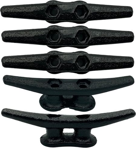 ZUJARA 4 بوصة مرابط القارب الأسود، 10 عبوات من الحديد الزهر المطلي بالكهرباء باللون الأسود للتطبيقات البحرية أو الزخرفية in Kuwait