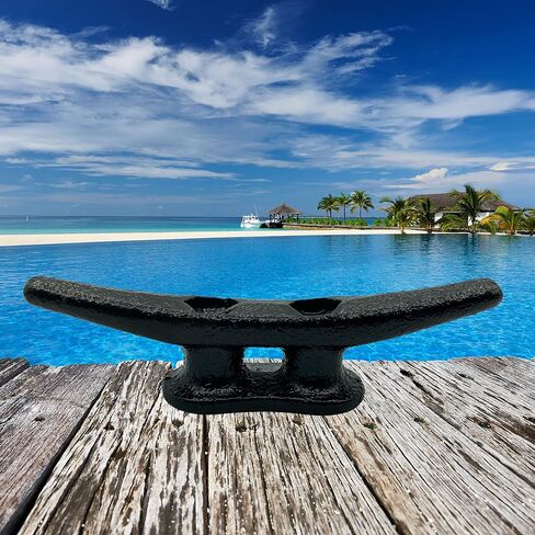 ZUJARA 4 بوصة مرابط القارب الأسود، 10 عبوات من الحديد الزهر المطلي بالكهرباء باللون الأسود للتطبيقات البحرية أو الزخرفية in Kuwait