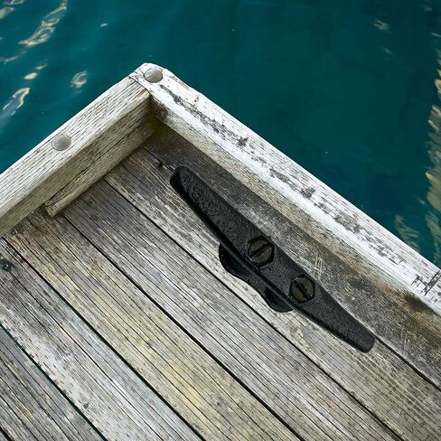 ZUJARA 4 بوصة مرابط القارب الأسود، 10 عبوات من الحديد الزهر المطلي بالكهرباء باللون الأسود للتطبيقات البحرية أو الزخرفية in Kuwait