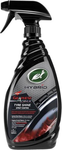 Turtle Wax 54202 Hybrid Solutions Graphene Acrylic Tire Shine Spray Coating, No Sling Tire Dressing, Long Lasting Deep Black Shine, UV Protection and Dirt Repellant, 23 oz (Pack of 2) in Saudi Arabia