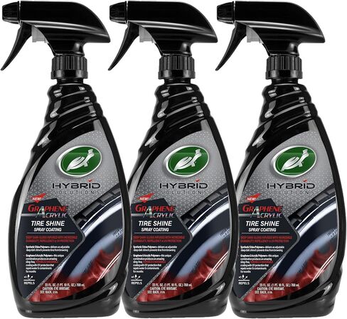 Turtle Wax 54202 Hybrid Solutions Graphene Acrylic Tire Shine Spray Coating, No Sling Tire Dressing, Long Lasting Deep Black Shine, UV Protection and Dirt Repellant, 23 oz (Pack of 2) in Saudi Arabia