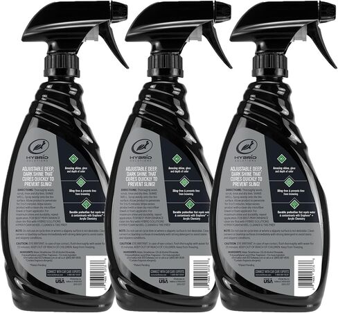 Turtle Wax 54202 Hybrid Solutions Graphene Acrylic Tire Shine Spray Coating, No Sling Tire Dressing, Long Lasting Deep Black Shine, UV Protection and Dirt Repellant, 23 oz (Pack of 2) in Saudi Arabia