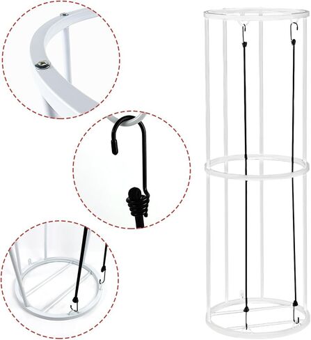 Garage Ball Storage, Durable White Vertical Ball Rack, Sports Basketball Football Rack Organizer for Garage, Wall Mounted Ball Storage Cage Ball Holder for Basketball, Soccer, Football, Volleyball in Saudi Arabia