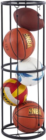 Garage Ball Storage, Durable White Vertical Ball Rack, Sports Basketball Football Rack Organizer for Garage, Wall Mounted Ball Storage Cage Ball Holder for Basketball, Soccer, Football, Volleyball in Saudi Arabia