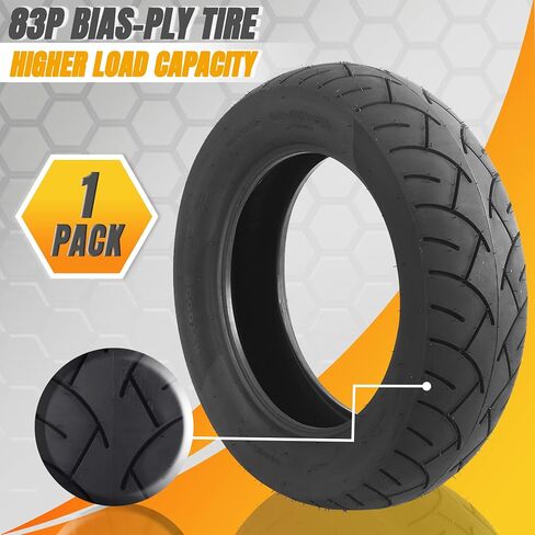 Front Motorcycle Tire 100/90-19 57h Black Wall - Replacement Motorcycle Tubeless Front Tire - Bias Ply for Higher Load Capacity - Street Tire Treads with Efficient Rain Grooves in Saudi Arabia