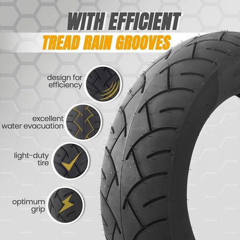 Front Motorcycle Tire 100/90-19 57h Black Wall - Replacement Motorcycle Tubeless Front Tire - Bias Ply for Higher Load Capacity - Street Tire Treads with Efficient Rain Grooves in Saudi Arabia