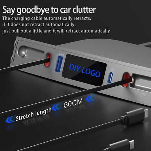 محطة إرساء محور قابل للسحب من Gwydre لعام 2021 2022 2023 طراز Tesla 3/Y، محور USB للسيارة لملحقات Tesla Model 3 Model Y، شاحن سيارة سريع (2 نوع C) in Kuwait